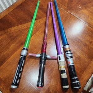 Star Wars Green, Purple, Blue, and Red Toy Sabers